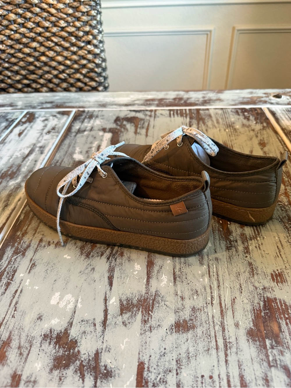 Quilted Olive Green Sneakers size 7.5